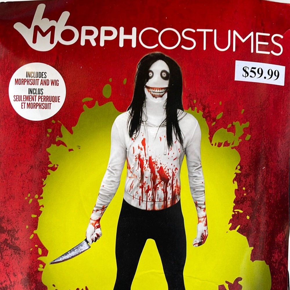 Jeff The Killer Adult Morph Costume! New!